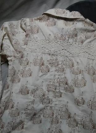 Вінтажна блуза з мереживом4 фото