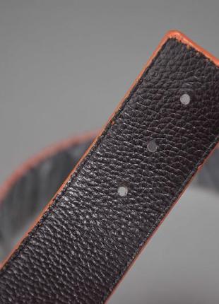 Hermes h belt buckle ремень пояс двухсторонний кожаный унисекс. франция. 115 см./4 см.9 фото