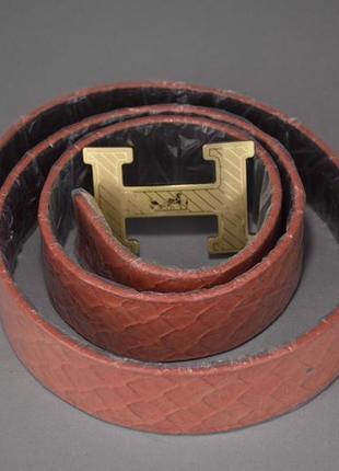 Hermes h belt buckle ремень пояс двухсторонний кожаный унисекс. франция. 115 см./4 см.4 фото