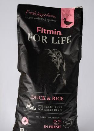 Cухой корм для собак с уткой и рисом fitmin for life duck & rice 14 кг 85952370019205