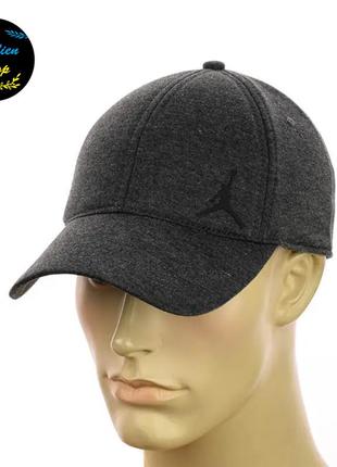 ● закрытая мужская кепка на резинке jordan / джордан one-size - темно-серый ●
