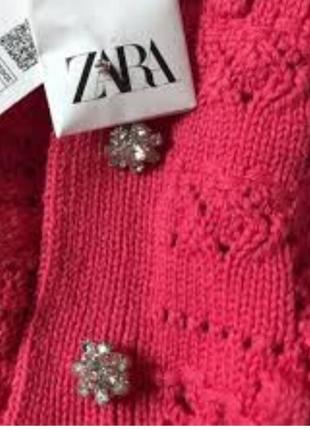 Zara вязаный ажурный кардиган и топ