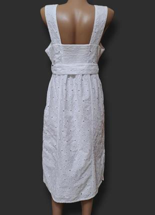 Біла бавовняна сукня на підкладці3 фото