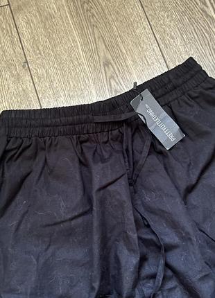 Черные поплиновые брюки палаццо plt5 фото
