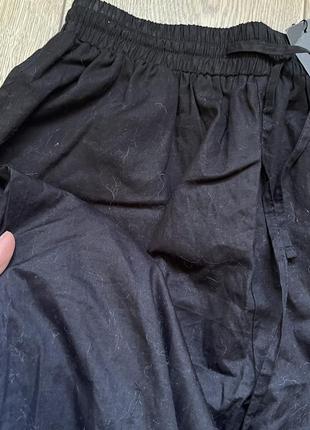 Черные поплиновые брюки палаццо plt7 фото