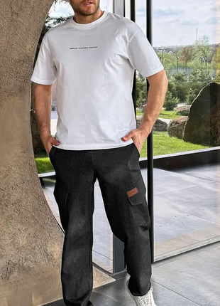 Чоловічі штани карго з стрейч-джинсу, демісезонні1 фото