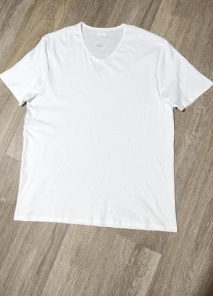 Мужская белая футболка / m&s / поло / мужская одежда / чоловічий одяг /