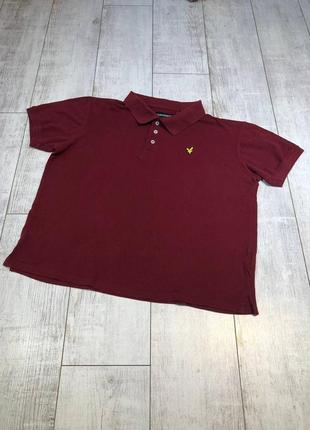 Мужская бордовая футболка поло lyle scott