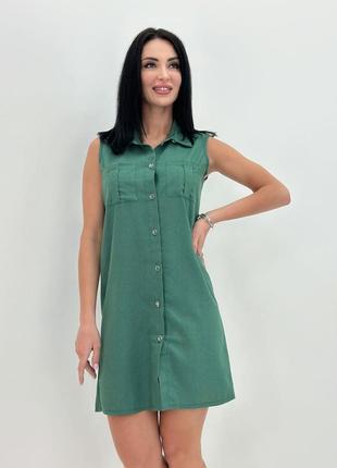 Лляна сукня-сорочка без рукавів "journey" | розпродаж моделі6 фото