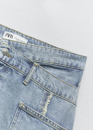 Zara women крутая асимметричная джинсовая юбка. новая коллекция3 фото