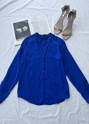 Легкая синяя блуза zara с нюансом
