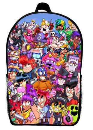 Рюкзак бравл старс детский (gear bag brawl stars mini 011) черный, 29 х 21 х 9 см