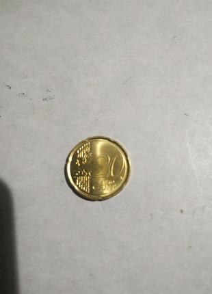 Монета 20 эвро центов 2021год2 фото