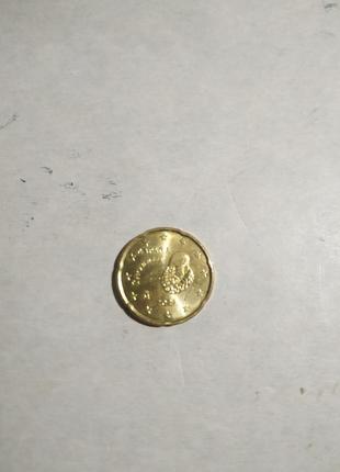 Монета 20 эвро центов 2021год3 фото