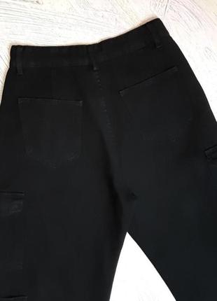 💝2+1=4 базовые прямые черные брюки брюки карго высокая посадка, размер 44 - 463 фото