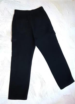💝2+1=4 базовые прямые черные брюки брюки карго высокая посадка, размер 44 - 464 фото