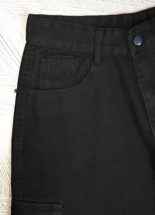 💝2+1=4 базовые прямые черные брюки брюки карго высокая посадка, размер 44 - 466 фото