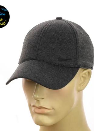 ● закрытая мужская кепка на резинке nike / найк one-size - темно-серый ●