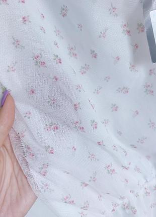 Милая блуза сетка в цветочный принт3 фото