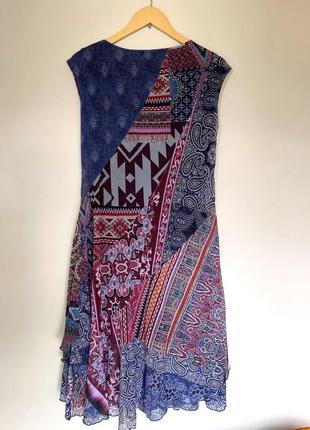 Яскрава сукня міді desigual  р. l-xl з принтом, плаття5 фото