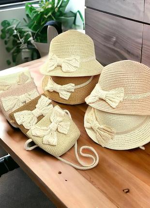 Летняя коллекция стильных комплектов для девочек: шляпка и сумочка