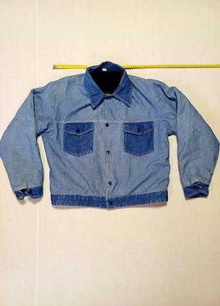 Куртка шерпа джинсовая винтажная на кнопках