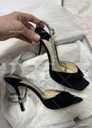 Jimmy choo saeda sandal 100 black (розмір 37.5)