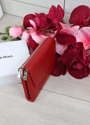 Женский стильный и качественный кошелек из натуральной кожи красный5 фото
