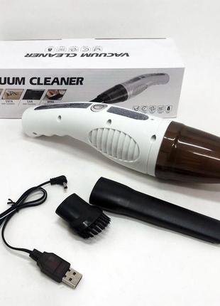Автомобильный пылесос car vacuum cleaner hy05 на аккумуляторе. цвет: белый