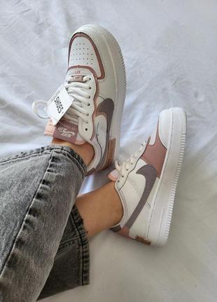 Жіночі кросівки nike air force 1 shadow white brown