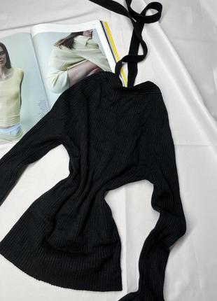 Кофта в рубчик з відкритою спинкою, лонгслів, пуловер, светр, світшот3 фото