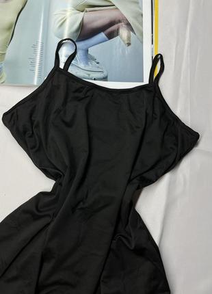 Черное базовое платье комбинация, ночная рубашка