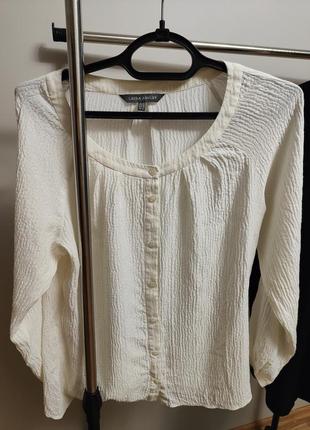 Кремовая блуза с шелка от laura ashley3 фото