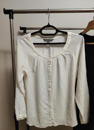 Кремовая блуза с шелка от laura ashley1 фото