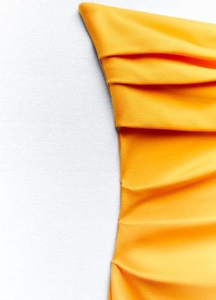 Сукня міді бандо з відкритими плечима zara зара8 фото