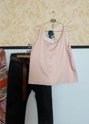 Сатиновий кардиган / кімоно . двостороння сатинова майка пудра