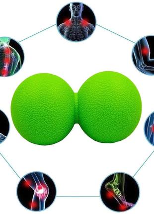 Масажний м'ячик easyfit tpr подвійний 12х6 см зелений
