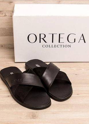 Чоловічі шкіряні літні шльопанці zangak ll black