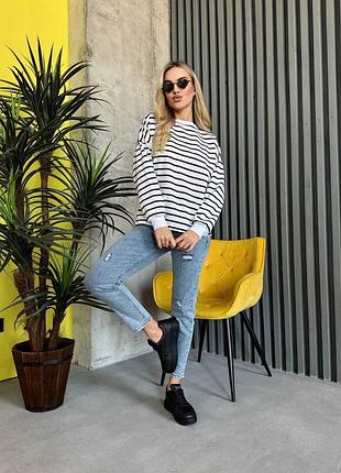 Стильний жіночий  смугастий батнік