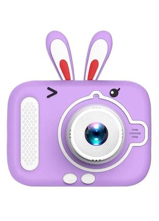 Фотоапарат дитячий міні акумуляторний з usb, цифрова фотокамера для фото та відео з іграми фіолетовий2 фото