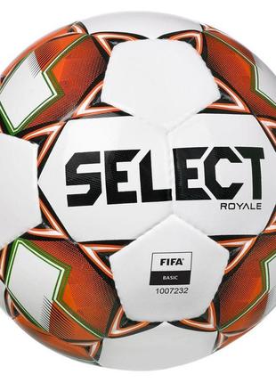 М'яч футбольний select royale fifa basic v22 білий/помаранчевий уни 5 (022534-304-5)