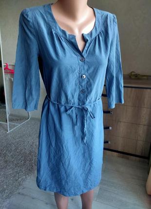 Синя шовкова сукня на спеку2 фото