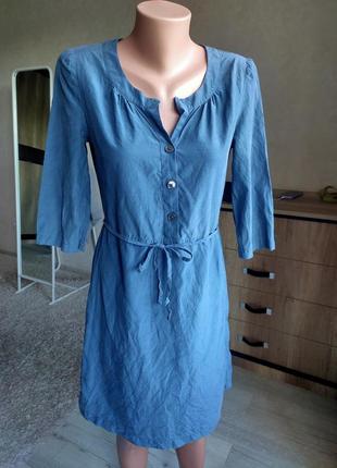 Синя шовкова сукня на спеку4 фото