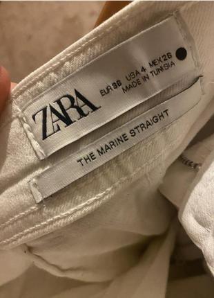 Джинси білі zara straight3 фото