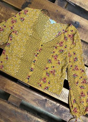 Женская блуза в цветочный принт miss selfridge (мисс селфридж лрр идеал оригинал разноцветная)