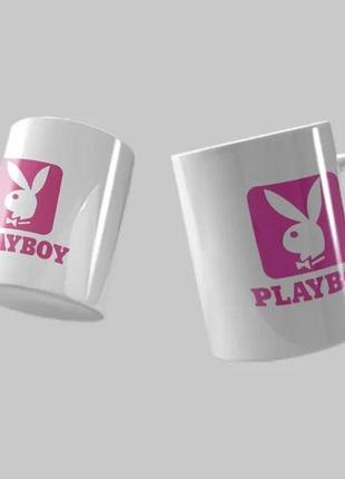 Кружка чашка кружка плейбой playboy розовая белая