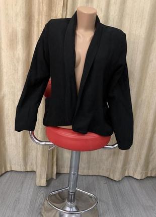 Пиджак без пуговиц черный вискоза2 фото