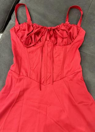 Червона сукня з корсетом 😍7 фото