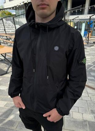 Куртка-вітровка stone чорна1 фото