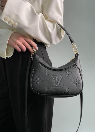 Багетна жіноча сумка луі віттон жіноча сумочка багет louis vuitton брендова чорна сумка з  довгим ремінцем5 фото